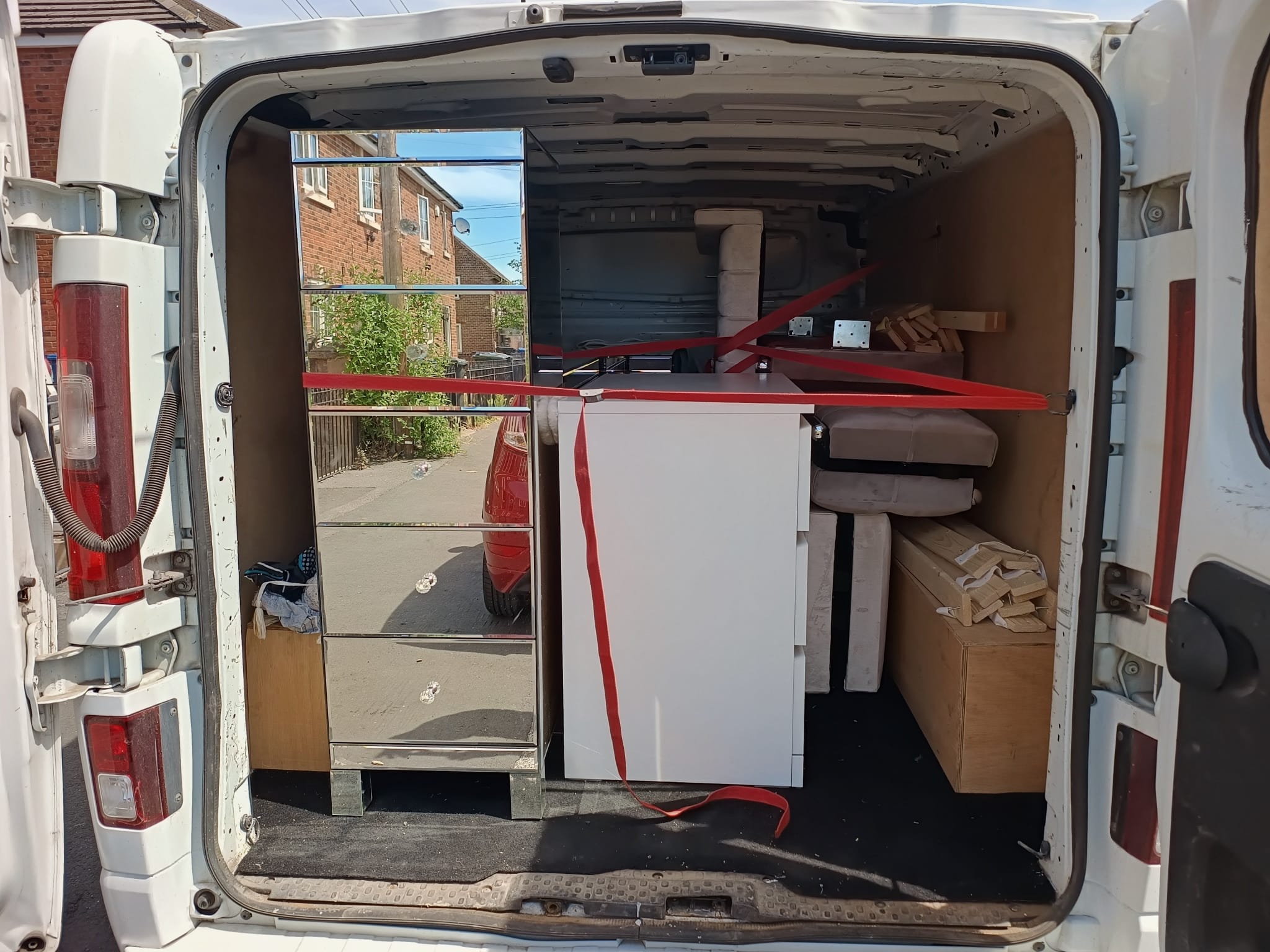 Moving van parked outside property in Doncaster