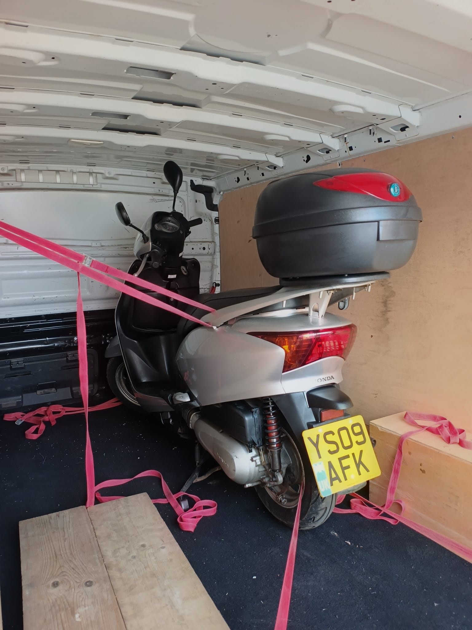 Motorcycle transport load secured safely